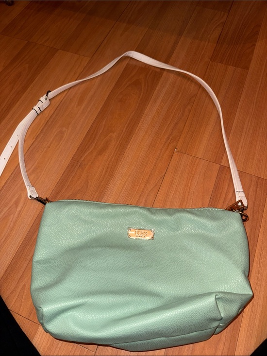 BCBG Handbags - BCBG Mint Green Crossbody Bag with White Strap